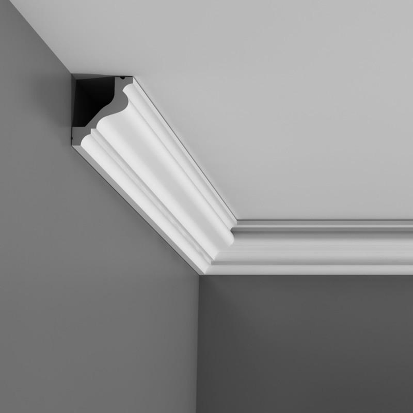 Cornice patterned ceiling skirting.