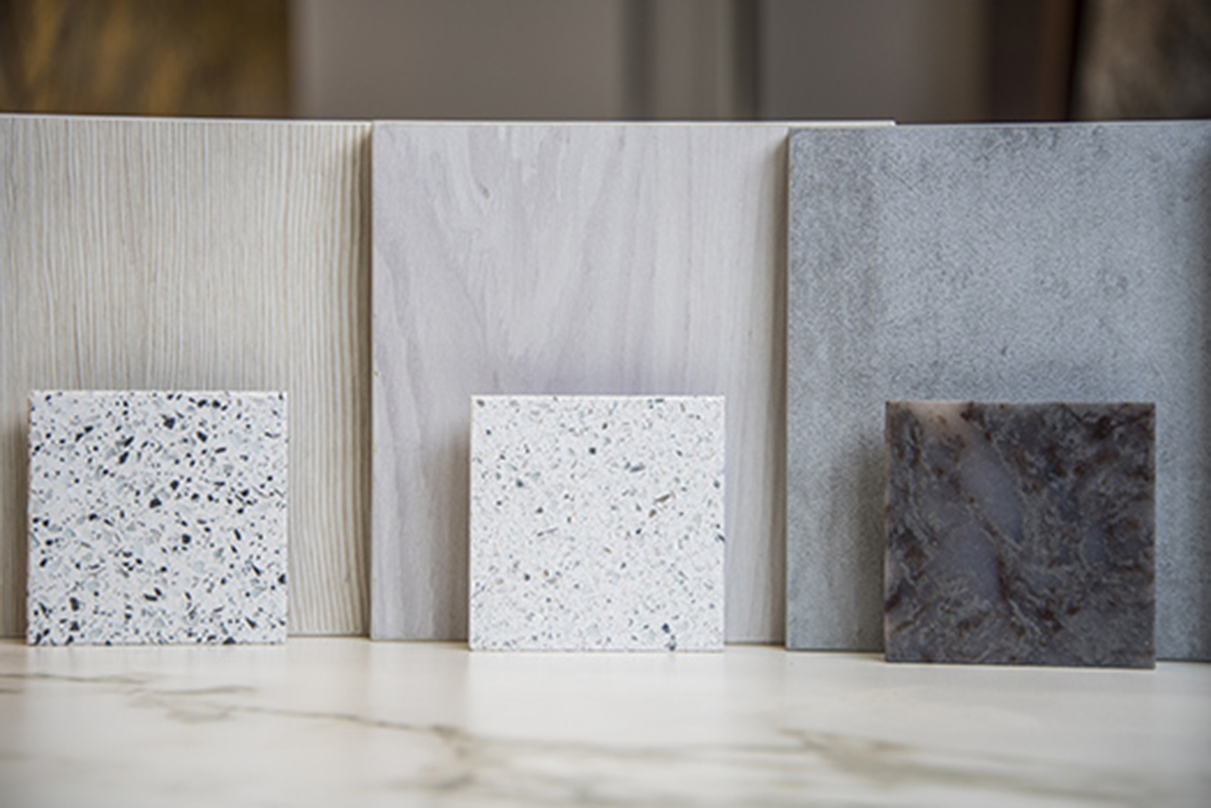 The three most popular quartz tile colors.