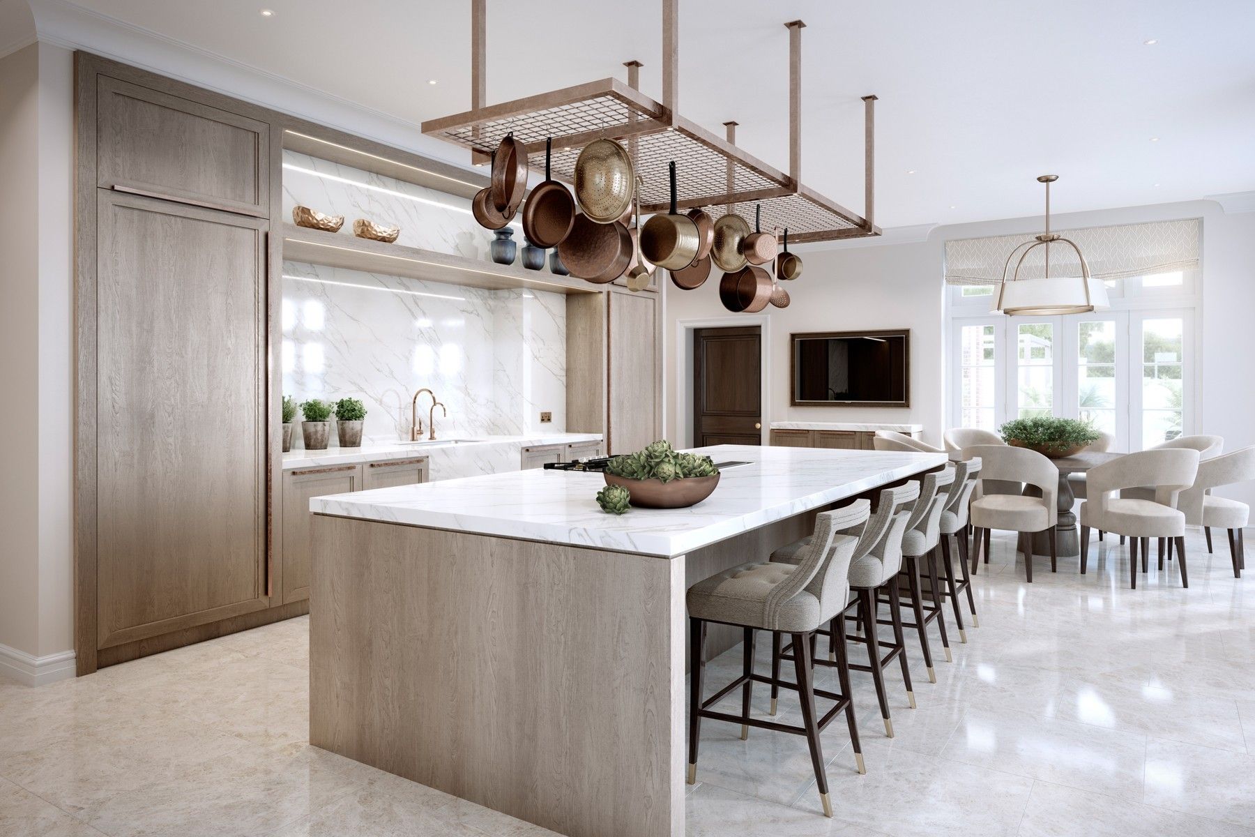 A neat kitchen in modern style home.