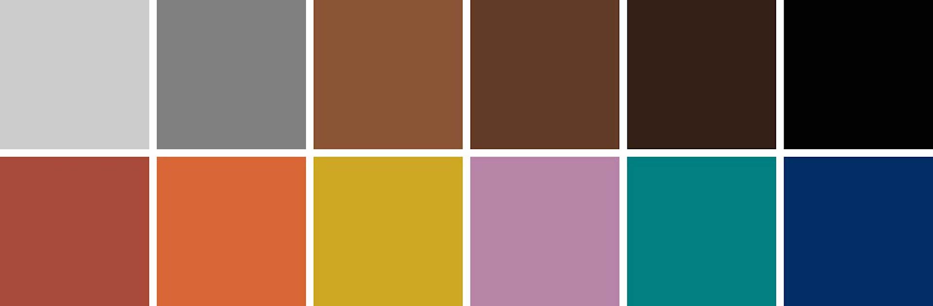 Warm unsaturated Mid-Century Modern color palette