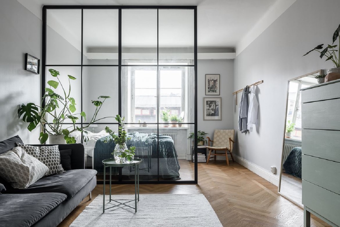 Industrial And Scandinavian Style Living Room